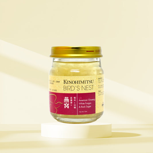 Kinohimitsu Bird’s Nest American Ginseng Drink for stamina, lung health, and memory boost.