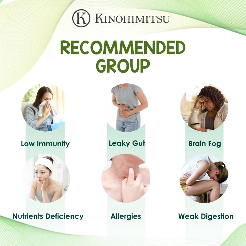 Kinohimitsu Bio-Booster recommended for people with low immunity, leaky gut, brain fog, nutrient deficiency, allergies, and weak digestion