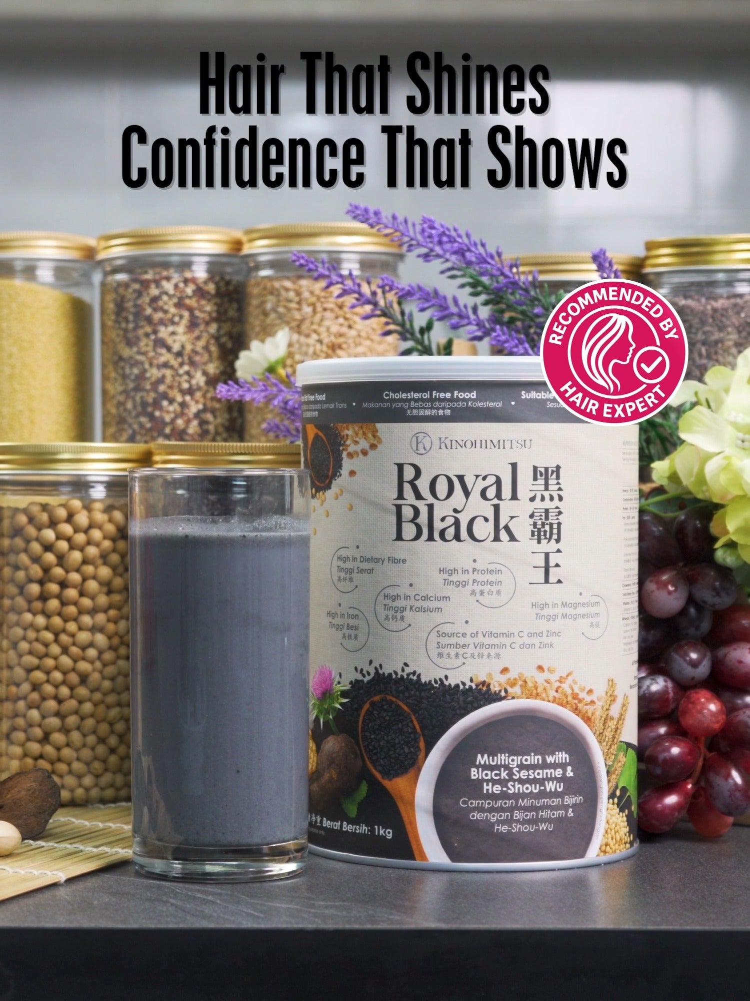 A video showing Royal Black's ingredients, testimonial of customers, and Royal Black will show you the confidence that shine on your hair.