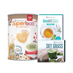 [Diabetes care set] Superfood 1kg + Sky Grass 30s (Exp: 1/24) + Glucouric Tea 14s