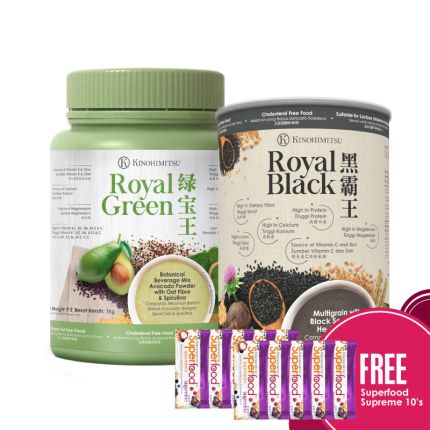 Royal Green 1kg + Royal Black 1kg Free Superfood Supreme 10s