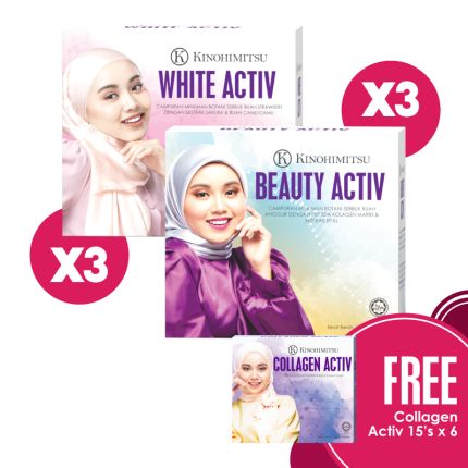 [Buy 6 Free 6] White Activ 15&#039;s x3 + Beauty Activ 15&#039;s x 3 [Free Collagen Activ 15s x6]