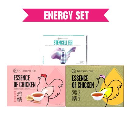 [Energy set] Essence of Chicken 6&#039;s + Essence of Chicken with American Ginseng &amp; Cordyceps 6&#039;s + StemCell 10&#039;s 